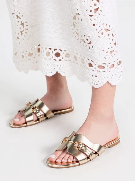 Baleriny damskie eleganckie w kolorze GOLD