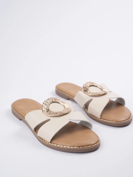 Kozaki damskie eleganckie w kolorze Beige