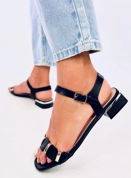 Sandałki na niskim obcasie CLARY BLACK