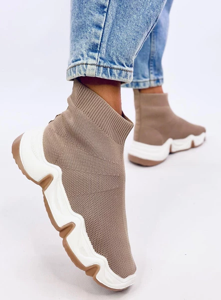 Skarpetkowe buty sportowe za kostkę NOVA KHAKI