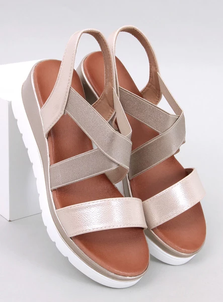 Sandałki na koturnie CADEN GOLD