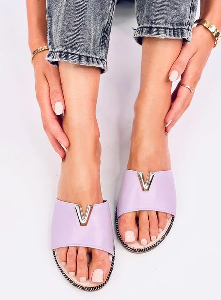 Klapki damskie licowe WILLOW PURPLE