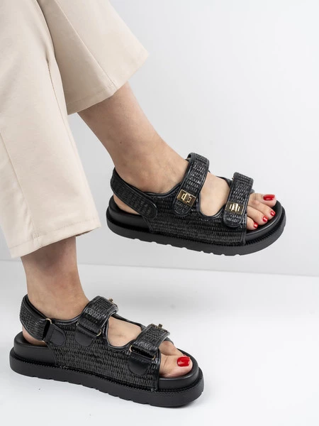 Modne Sandały damskie - Solarie BLACK