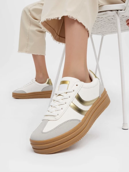 Damskie Sneakersy LUMI White/Gold