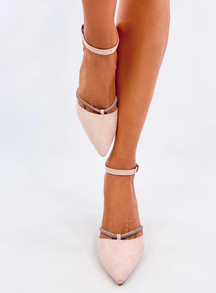 Czółenka na obcasie z paskiem AYARI NUDE