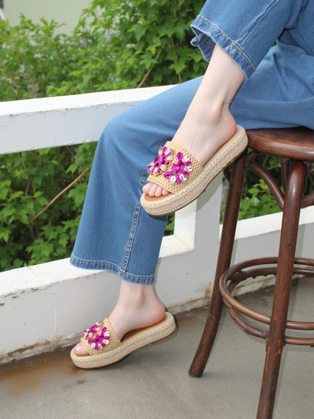 Damskie Klapki DIVAGLAM FUSHIA