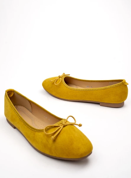 Damskie Baleriny BELLA YELLOW – Uroczy Minimalizm w Intensywnym Odcieniu