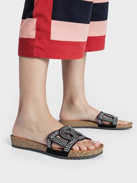 Damskie Ażurowe Klapki CELEST BLACK