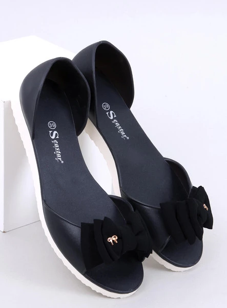 Baleriny meliski open toe AGATHE BLACK