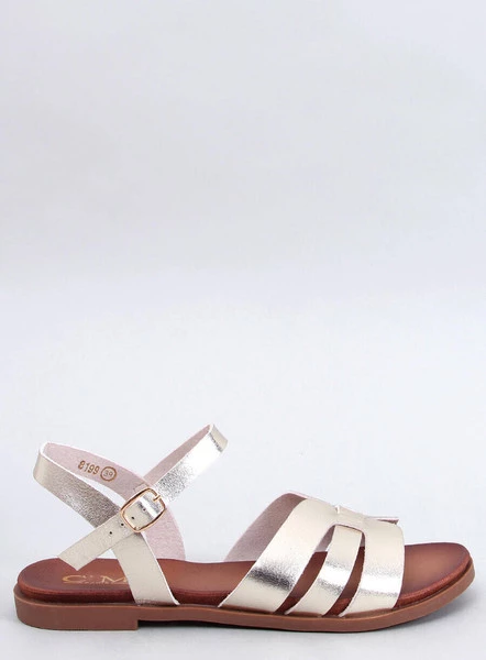 Sandałki damskie płaskie MANZO GOLD