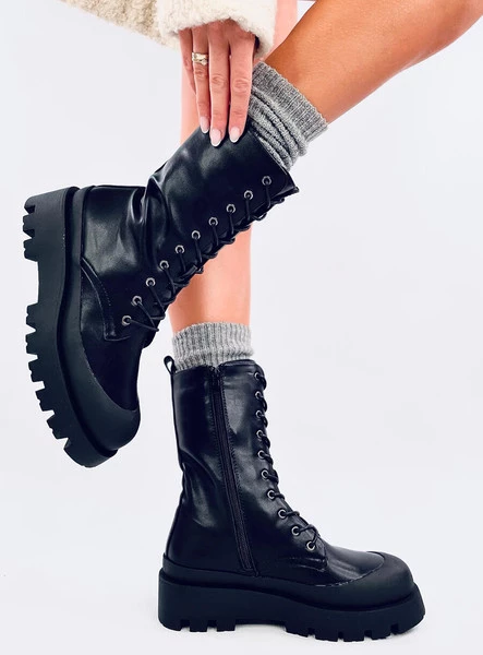 Botki sznurowane glany KNIGHT BLACK