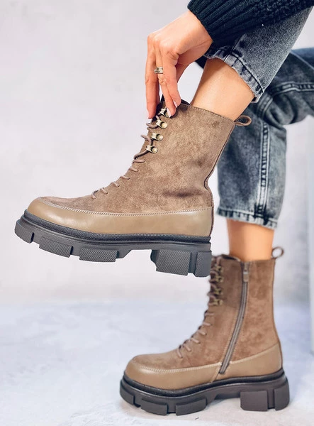 Botki sznurowane KINNEY KHAKI