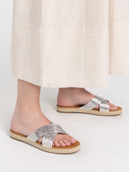 Damskie Klapki MIRA SILVER