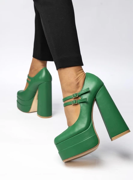 Czółenka na platformie LOIT GREEN