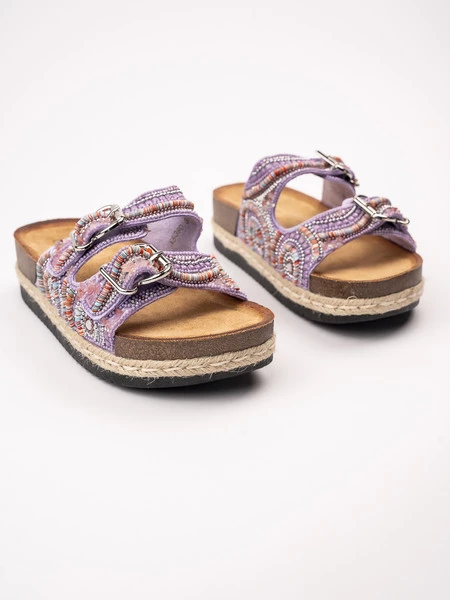 Klapki Perła Etno PURPLE