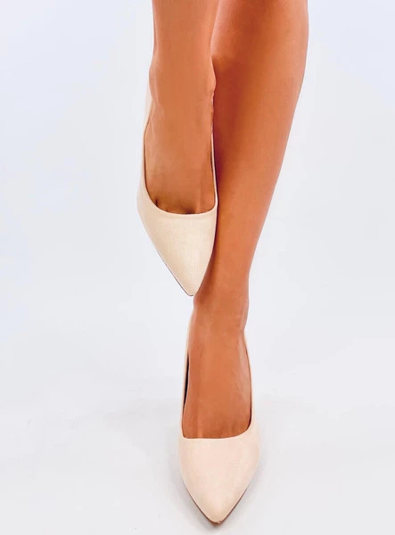 Czółenka na słupku LUCREZIA BEIGE