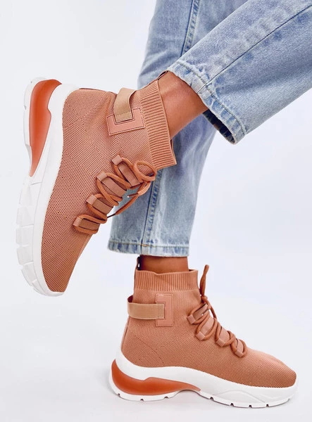 Buty sportowe za kostkę skarpetkowe ABBEY CAMEL