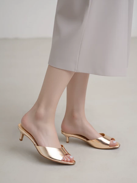 Damskie Klapki KARA CHAMPAGNE