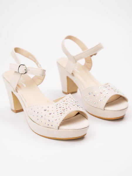 Damskie Sandały na Obcasie NIGHT ELEGANCE BEIGE