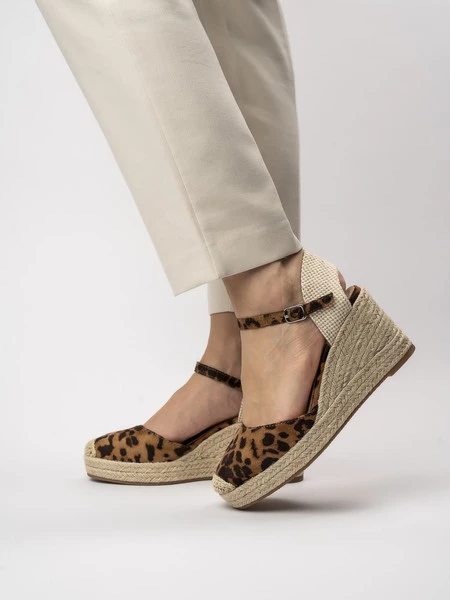 Damskie Espadryle na Koturnie WILD ELEGANCE LEOPARD