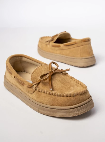 Damskie Mokasyny – Camel, Zamszowe Lucia CAMEL