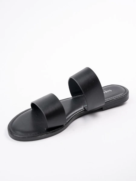 Klapki damskie z podwójnym paskiem w kolorze Black