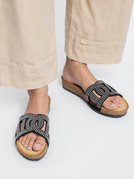 Damskie Ażurowe Klapki CELEST BLACK