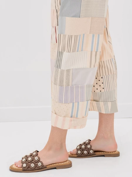 Klapki Elegance Kwiaty Khaki