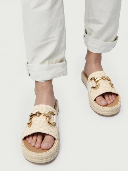 Nina Platform Sandals Beige