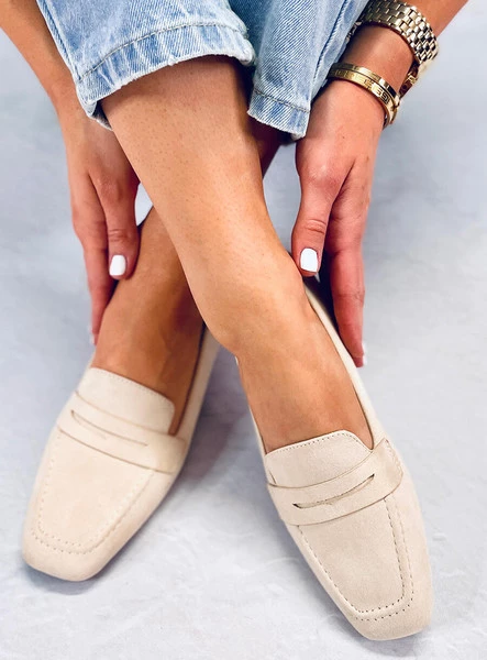 Mokasyny zamszowe klasyczne CLASS BEIGE