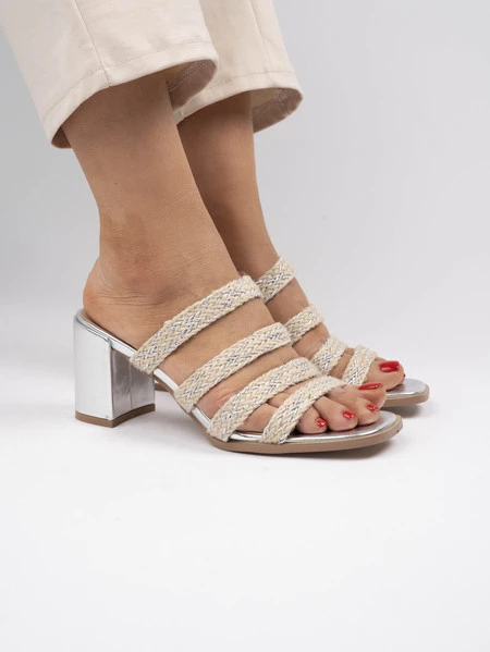 Espadryle damskie eleganckie w kolorze Silver