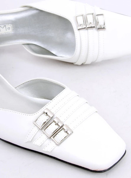 Damskie czółenka na obcasie 1922-28 WHITE