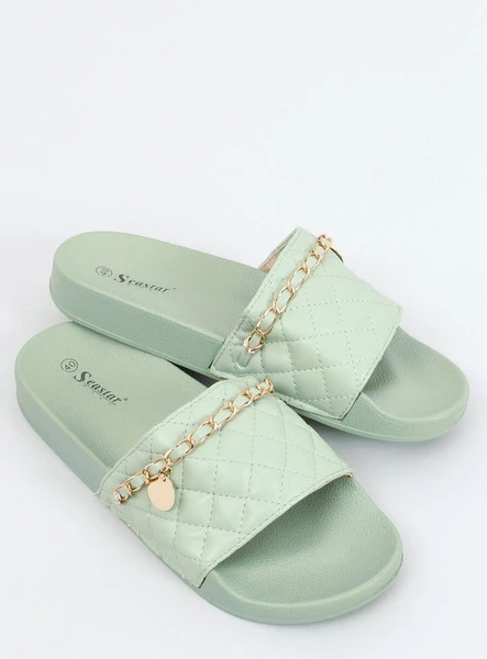 Klapki chanelki TRAVISA GREEN