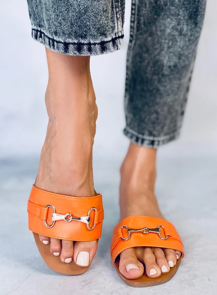 Klapki damskie GALLERY ORANGE