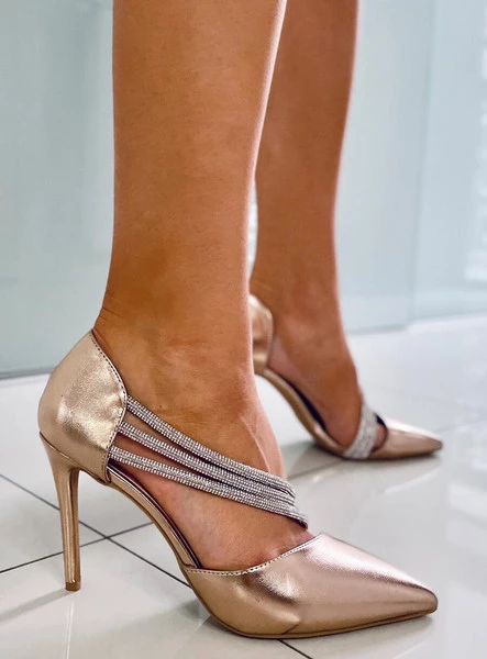 Szpilki asymetryczne LUCILLE CHAMPAGNE