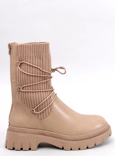 Botki ze skarpetkową cholewką WILLET KHAKI