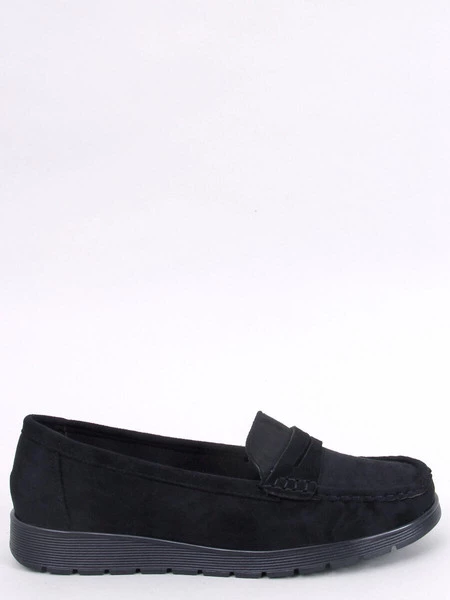 Mokasyny zamszowe skórzana wkładka MARIT BLACK