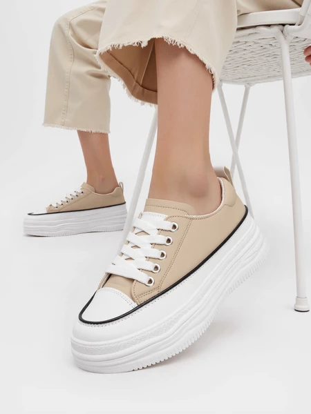 Damskie Sneakersy PLATFORMIA – Khaki