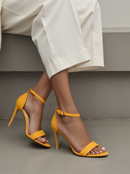 Damskie Sandałki na Szpilce ALEX YELLOW