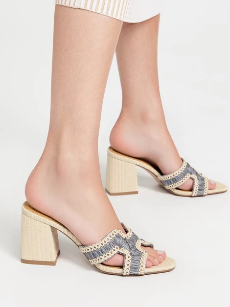 Damskie Klapki na Obcasie LUMINA BLUE