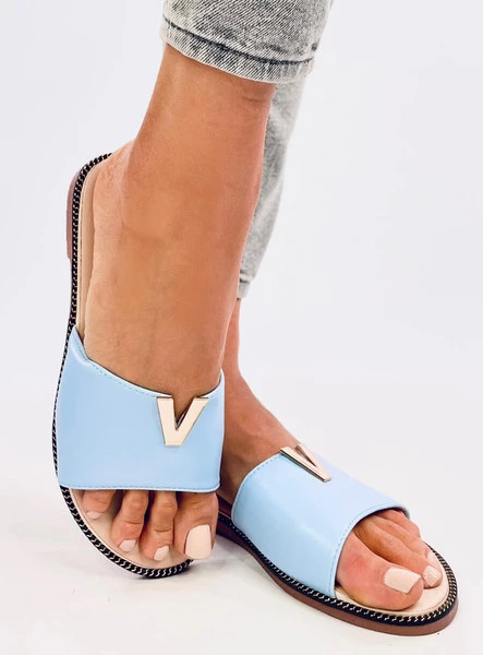 Klapki damskie licowe WILLOW BLUE