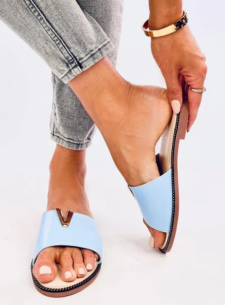 Klapki damskie licowe WILLOW BLUE