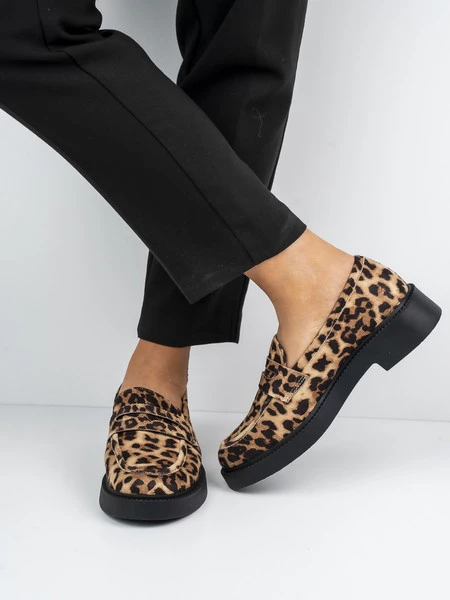 Mokasyny damskie eleganckie w kolorze Leopard