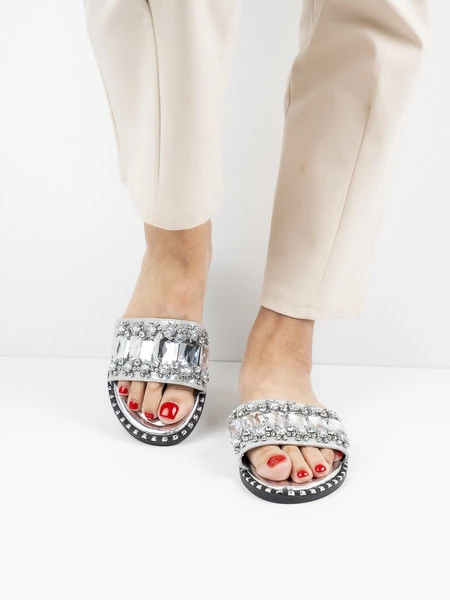 Modne klapki damskie Sparky w kolorze Silver