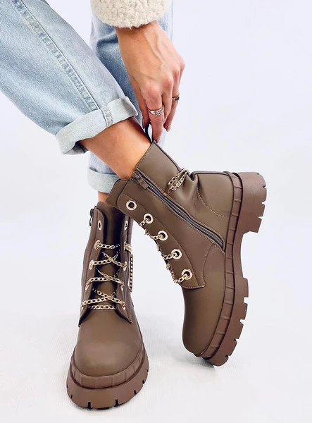 Botki sznurowane LOHAN KHAKI