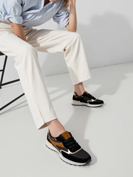 Damskie Sneakersy VELORE – Black & Gold