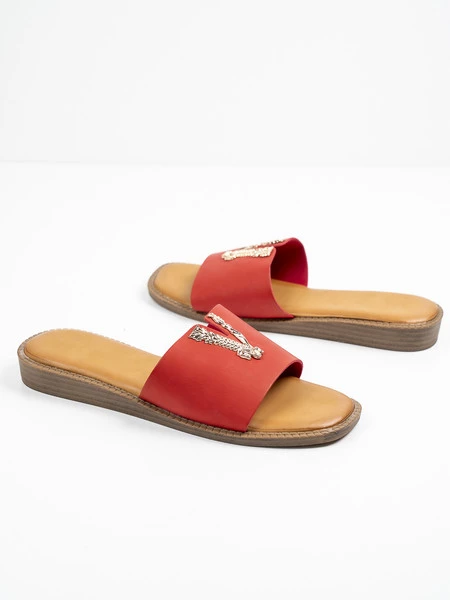 Modne klapki damskie w kolorze Red