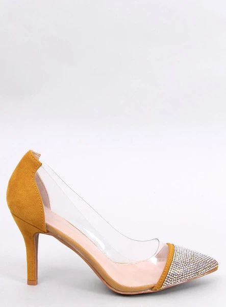 Szpilki damskie transparentne BRIANA YELLOW