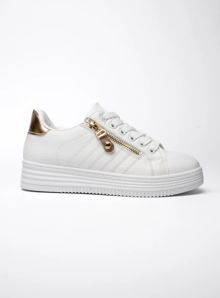 Damskie Sneakersy SAVONA WHITE CHAMPAGNE – Stylowe Buty na Platformie