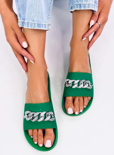 Klapki z łańcuchem TILIA GREEN